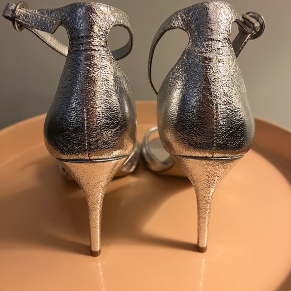 Marc Fisher Silver Sandal Heels Size 7.5 - Picture 3 of 5